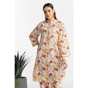 Ensemble coordonné 2 pièces blanc en tissu Dobby imprimé pour femme, tenue short au-dessus du genou, taille XS, idéal pour l'été, MOQ 2 pièces - Product Image 6