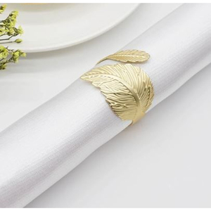 Design classique anneau décoratif rond de serviette en métal qualité supérieure porte-serviettes en métal doré décor de fête de mariage porte-serviettes - Product Image 2