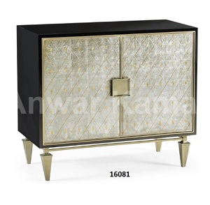 Almacenamiento de aparador de madera y metal de mango gris con 2 puertas para el hogar, sala de estar, pasillo y comedor - Product Image 6