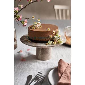 ที่ตั้งเค้กหินอ่อนสีขาวพร้อมฐานโลหะที่วางเค้กขนมหวานดีไซน์ใหม่ล่าสุดจากอินเดีย - Product Image 3