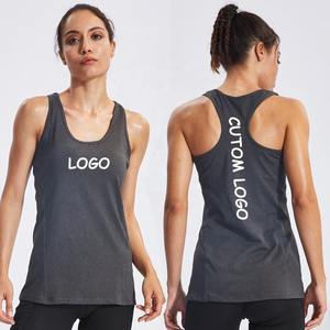 Top corto sin mangas blanco básico para mujer con cuello alto, camisetas sin mangas acanaladas de punto transpirables, medias recortadas con logotipo informal - Product Image 6