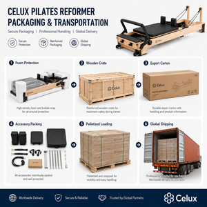 Appareil de Pilates <span class=keywords><strong>Reformer</strong></span> en bois de chêne avec barre de repose-pieds, roues silencieuses, revêtement en cuir microfibre, pour studio et usage domestique, certifié CE pour les marchés australien et américain - Product Image 5