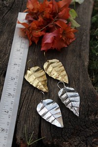 Pendientes colgantes de hoja de latón dorado con declaración étnica Bohemia inspirada en la naturaleza, regalo perfecto de moda, su categoría de joyería étnica - Product Image 2