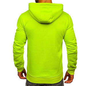 Nouveau Sweat à capuche de travail vert fluo brodé de logo personnalisé de haute qualité Pull à manches longues Sweats à capuche solides pour hommes - Product Image 2