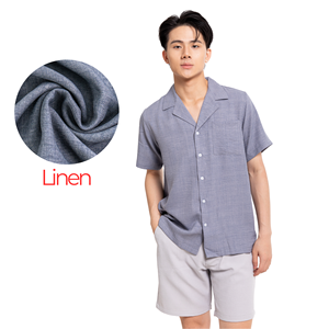 Men's <b>Linen</b>/Cotton Print Quick Dry <b>Short</b> <b>Sleeve</b> OEM Services Wholesale Custom Compression Needle Detection Woven Casual <b>Shirts</b> - Product Image 1