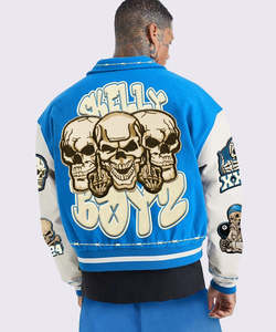 Chaquetas con letras de alta calidad para hombre, chaqueta universitaria de béisbol bordada con estampado personalizado al por mayor - Product Image 2