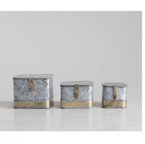 Rectangular Galvanized <b>Storage</b> <b>Container</b> Elegant Durable And Functional Organizer For Pantry <b>Kitchen</b> And Everyday Home Uses - Product Image 6