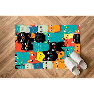 Alfombras Abstractas con Gatos, Alfombras Artísticas, Alfombra Colorida con Gatos, Alfombra de Animales, Alfombra de Terciopelo - Product Image 5