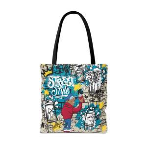 Borsa tote da strada per artisti graffiti, ricamo personalizzato, leggera, resistente, con cerniera, colore unico, riutilizzabile, in poliestere e cotone - Product Image 5