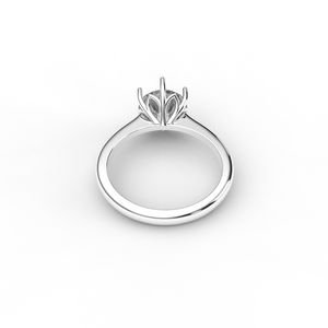 Bague de fiançailles solitaire en or blanc 14 carats avec diamant de culture - Product Image 3