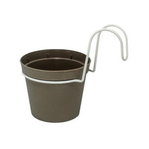 Confezione 5 Vasetti Diametro Cm.12 Con Agganci <b>Tortora</b> - Product Image 1