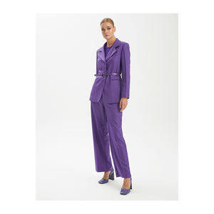 Ensemble de costume élégant pour femme BGN, veste en mélange de viscose avec ceinture, W24J077 - Product Image 1