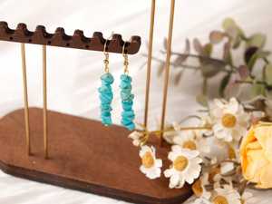 Boho ต่างหูลูกปัดด้วยการออกแบบสีฟ้าครามแอนดี้ cascading Fringe, เครื่องประดับของขวัญที่ไม่ซ้ำกัน - Product Image 4