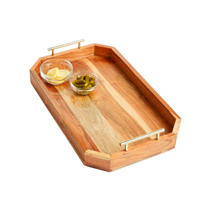 ถาดไม้เสิร์ฟทำมือพร้อมลวดลายโลโก้หรูหราถาดเสิร์ฟทำจากไม้ - Product Image 4
