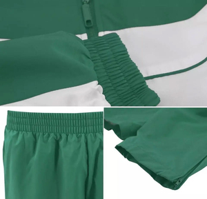 เสื้อแจ็คเก็ตมีฮู้ดแบบซิป 2 ชิ้น ชุดลำลองสีพื้นสำหรับฤดูหนาว ปี 2025 ขายส่ง กางเกงจ็อกเกอร์เอวยางยืด ระบายอากาศได้ดี เสื้อกันลมสำหรับผู้ชาย - Product Image 3