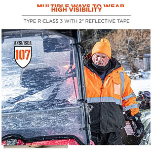 Night Visibility Winter Wear Warm Safety <b>Jackets</b> Pockets And Fleece Inner <b>Worker</b> Safety <b>Jackets</b> - Product Image 4