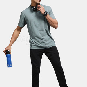 Camisetas de talla grande para hombre, tela de punto de algodón 100% personalizada, ropa de verano transpirable, venta en línea - Product Image 5