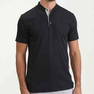 เสื้อยืดโปโลปักลายคอจีนสำหรับผู้ชายเสื้อโปโลสีพื้นแบบปักลายโลโก้ซิลิโคนยางสำหรับใส่เล่นกีฬาดีไซน์ใหม่ - Product Image 6