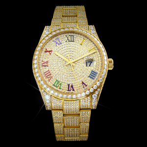 Orologi Meccanici Automatici Personalizzati Stile Hip Hop Bust Down <span class=keywords><strong>di</strong></span> Marca <span class=keywords><strong>di</strong></span> Lusso Placcati Oro con Diamanti Moissanite VVS Iced Out da Uomo ODM OEM - Product Image 1