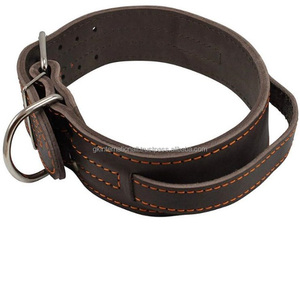 Collar de cuero hecho a mano para perro, accesorio de calidad Superior con mango, hebilla de doble pin resistente y anillo D remachado para una mayor fuerza - Product Image 6