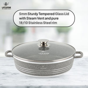 Ensemble de casseroles peu profondes en granit antiadhésif de qualité supérieure, 6 pièces, avec couvercles - Product Image 6