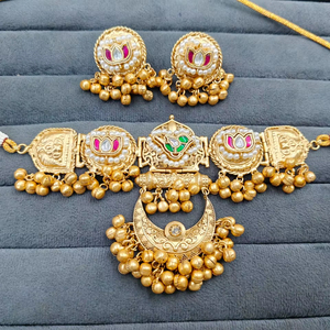 Collar Jadau Kashmir para Mujer, Joyería Nupcial India, Collar Tradicional Polki Kundan, Collar de Moda - Product Image 4