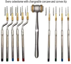 Juego de Osteótomos Profesional de 5 Piezas, Instrumentos Dentales de Acero Inoxidable de Primera Calidad, Instrumento Médico Recto Ajustable - Product Image 3