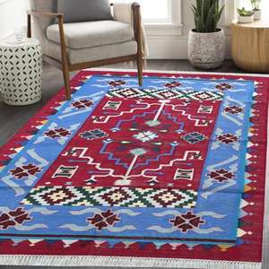 Alfombras de área de algodón de tejido plano modernas hechas a mano interiores escandinavos Color sólido 014 colección Color personalizado antideslizante lavable - Product Image 3