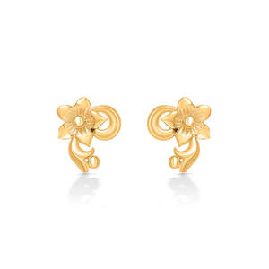 Floral Diamond <b>Stud</b> <b>Earrings</b> for Women <b>Gold</b> Plated <b>Rose</b> <b>Gold</b> & White <b>Gold</b> Trendy Engagement Jewelry - Product Image 2