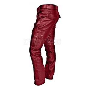 Pantalones Cargo de cuero informales ligeros para hombres, pantalones Cargo de cuero para hombres, ropa de calle, pantalones Cargo de cuero - Product Image 2