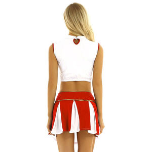 Tenues de cheerleading, haut sans manches en spandex blanc, shorts, 100% costumes de cheerleading pour filles, logo personnalisé imprimé, jeunes - Product Image 2