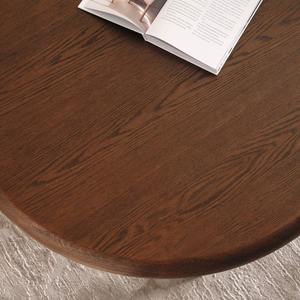 Mesa de comedor de madera de roble macizo de lujo de 8 plazas-Acabado marrón oscuro | Diseño minimalista moderno para uso en villas de hoteles | Opción de tapa de cristal - Product Image 4