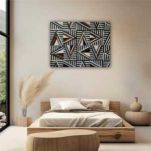Art de la mosaïque géométrique sur mesure, décoration murale moderne avec une précision impeccable et une élégance artisanale haut de gamme - Product Image 3