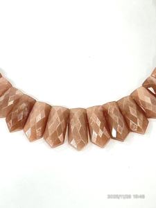 Natural Peach Moonstone AAA Grade Luxury Trendy Faceted Choker <b>Necklace</b> 18 Inches - Product Image 4