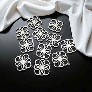 Plata de ley hecha a mano chapada en oro flor geométrica encanto DIY hacer colgante collar al por mayor encontrar joyería - Product Image 3