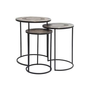 Finition antique Table basse vintage de style unique en métal et verre Table d'appoint de canapé en métal au design luxueux à prix abordable - Product Image 5