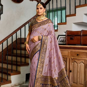 Colección de Elegantes y Modernos Saris de Seda Paithani, Ropa de Fiesta para Mujeres Indias y Pakistaníes, Reversible, de Secado Rápido, Sin Arrugas, para Todas las Temporadas - Product Image 5