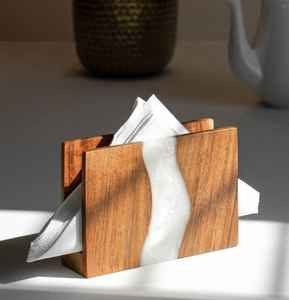 Anneaux de serviette en résine de bois de ferme rustique porte-serviettes intérieur et extérieur pour Tables de cuisine et comptoirs pour restaurants - Product Image 4