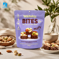 Op maat gemaakte matte snackverpakkingen, staande pouches met ziplock, gelamineerd, hoge barrière, food grade, voor noten en gedroogd fruit