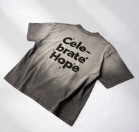 Sérigraphie en vrac en gros pierre à bord coupé délavé à l'acide Boxy personnalisé recadrée 100% coton soleil délavé T-Shirt vieilli