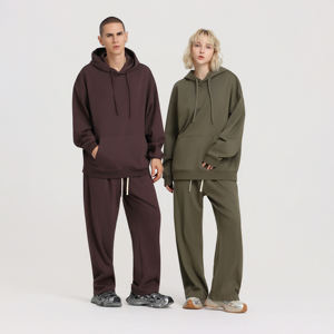 Ensemble de survêtement décontracté unisexe pour homme, pantalon de survêtement et sweat-shirt en polaire, à séchage rapide, respirant, coupe classique - Product Image 1