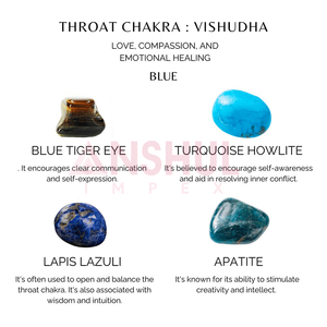 Pierres tumbled polies de bonne qualité cadeau de méditation mise à la terre et équilibrage de l'énergie Kit de cristaux de Chakra de la gorge parfait - Product Image 6