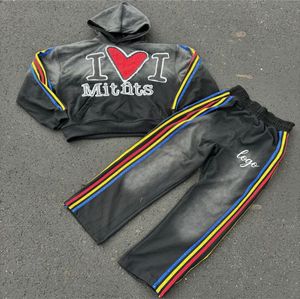 100% coton tissu respirant hiver pour hommes sweat à capuche imprimé survêtement ensembles lavage à l'acide survêtements par Elson Sports - Product Image 2