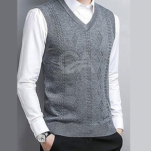 Pull en tricot doux Top Pull sans manches à la mode pour hommes Pull sans manches personnalisé pour hommes avec logo personnalisé - Product Image 3