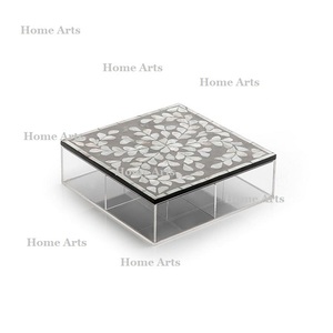 Classic Design Acrylic <b>Sweets</b> <b>Box</b> With MOP Lid Highest Quality Square Shape Chocolates <b>Box</b> For Top Selling - Product Image 5
