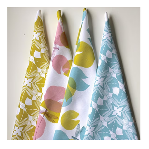 Chiffon de nettoyage de certificat GOTS 100% coton biologique teint en fil de style simple nappe microfibre torchon surdimensionné économique - Product Image 1