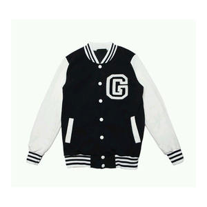 Chaqueta Varsity de Mezclilla Personalizada para Hombre, Cómoda, con Mangas de Cuero, Lana y Viscosa, Bordado con Letra Personalizada en el Frente, Resistente al Viento - Product Image 2