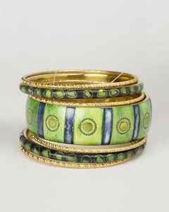 Juego de brazaletes de latón de resina de alta calidad hechos a mano, brazalete de resina Vintage Chapado en latón para niñas, ropa de fiesta, artículo de regalo para mujeres - Product Image 3