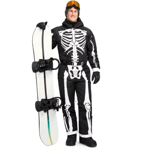 Combinaison de ski thermique unisexe, coupe-vent, imperméable, respirante, isolée - Ensemble veste et pantalon avec fermeture éclair en tissu Tex pour conditions froides - Product Image 2