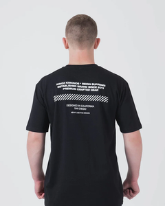 Camiseta de algodón negra con logotipo impreso personalizado para hombre de alta calidad, serigrafía de estilo informal pesado, venta al por mayor en blanco 2025 - Product Image 3